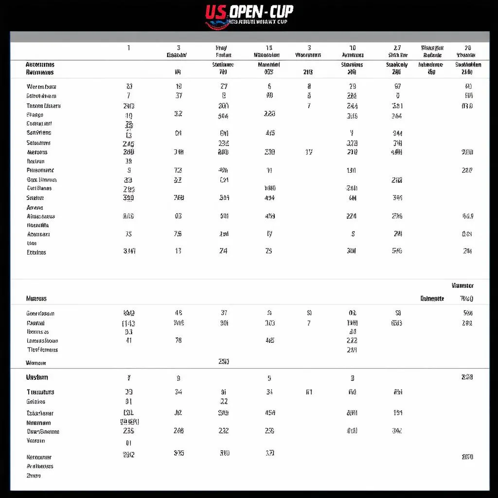 Bảng xếp hạng US Open Cup