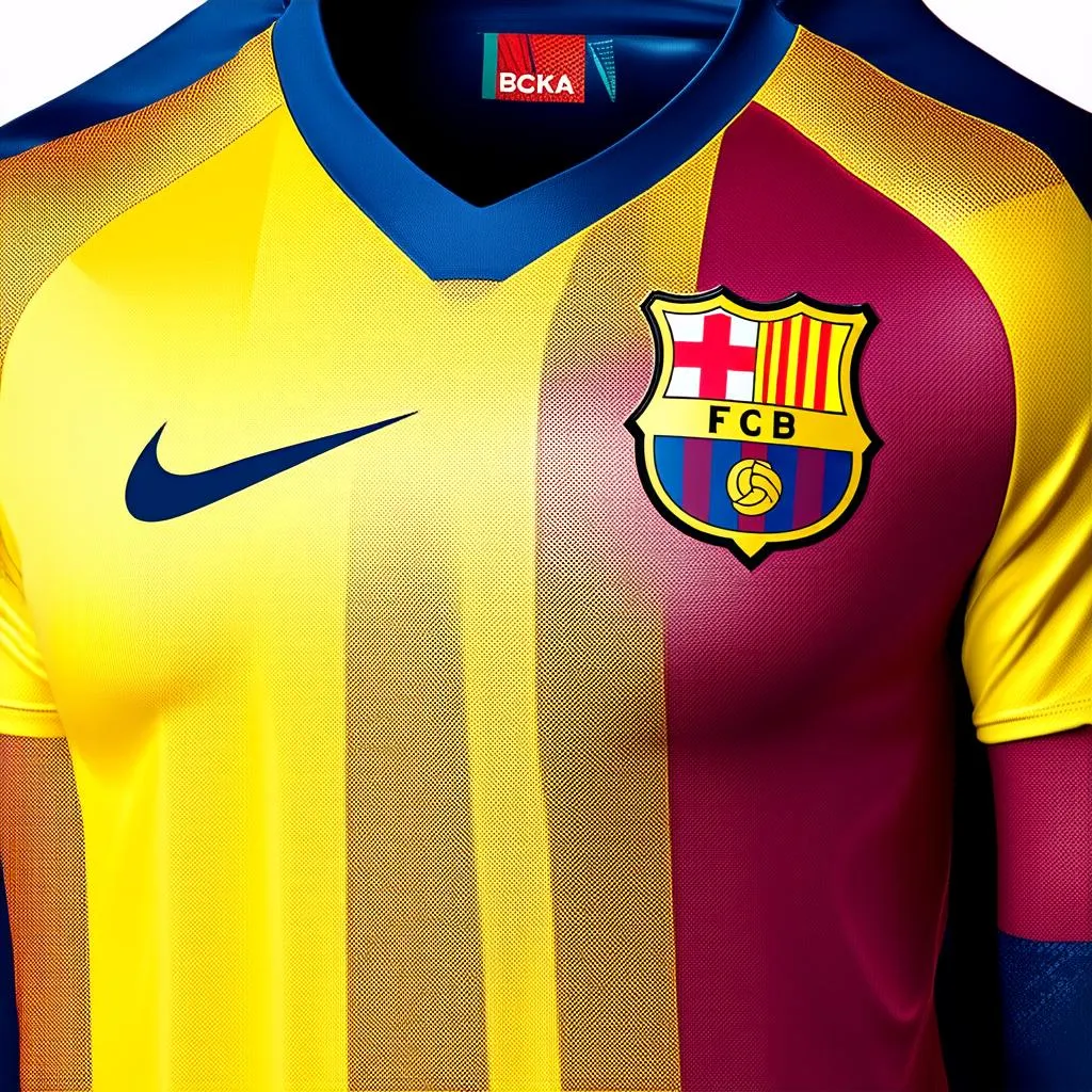 Logo Nike trên áo đấu Barca