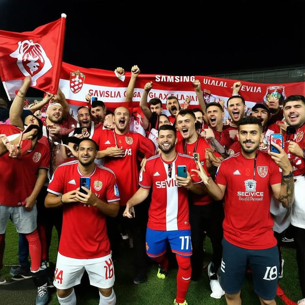 Sevilla FC fans celebrating