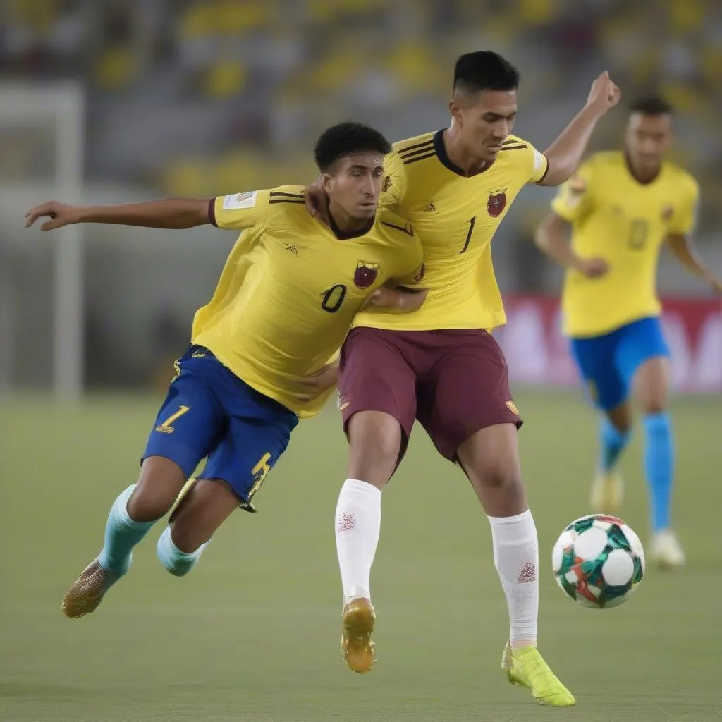 hình ảnh trận đấu qatar vs ecuador