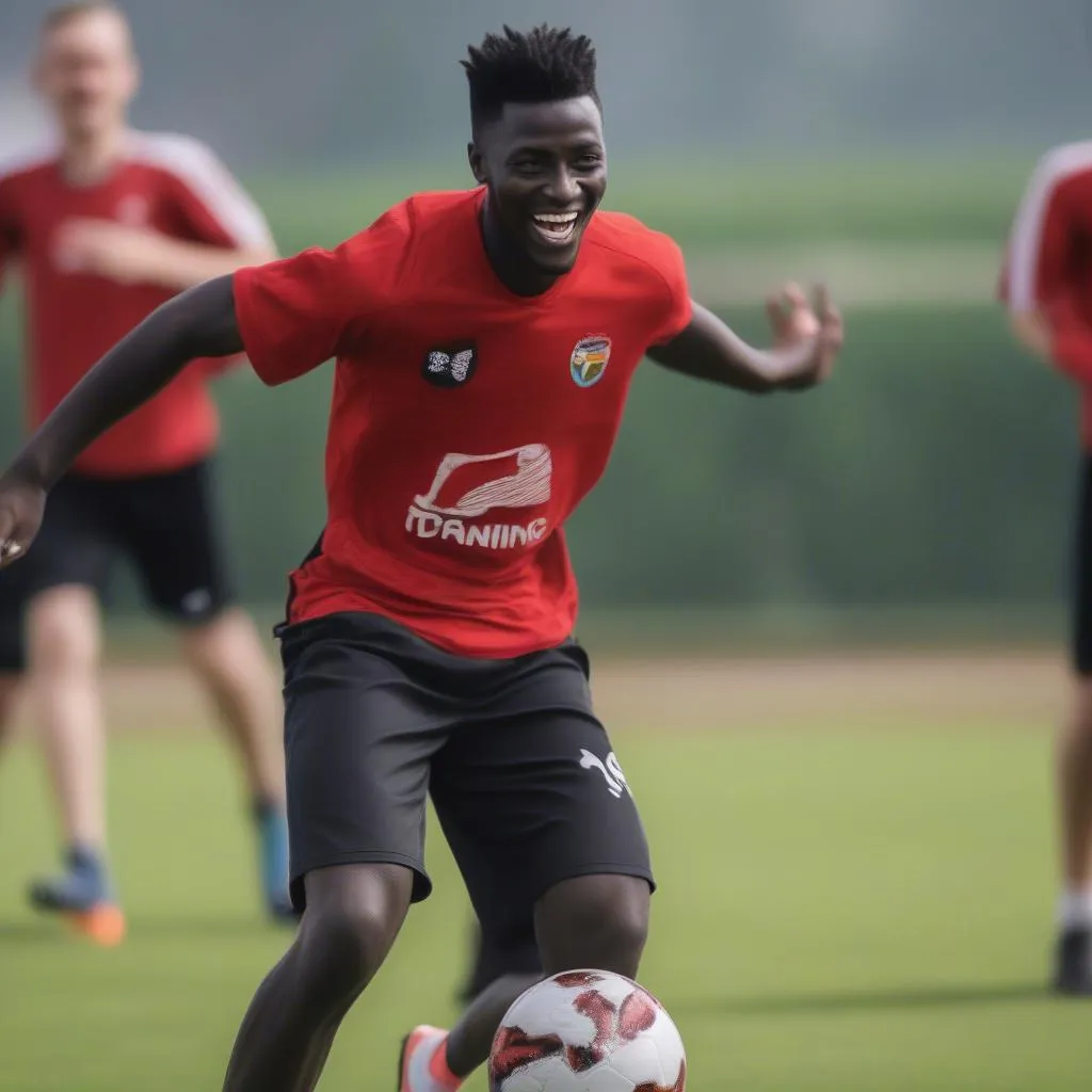 Amadou Diawara training with teammates