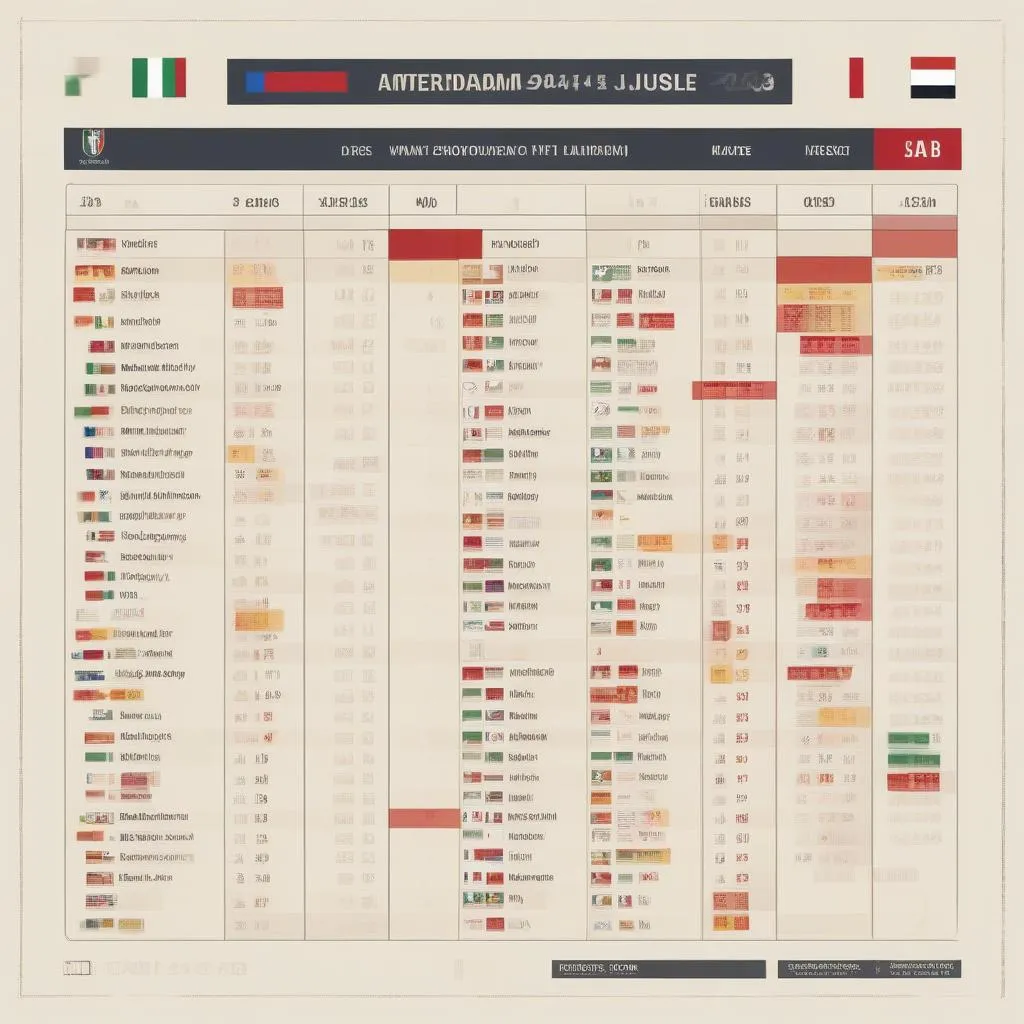 Lịch thi đấu Amsterdam vs Italia