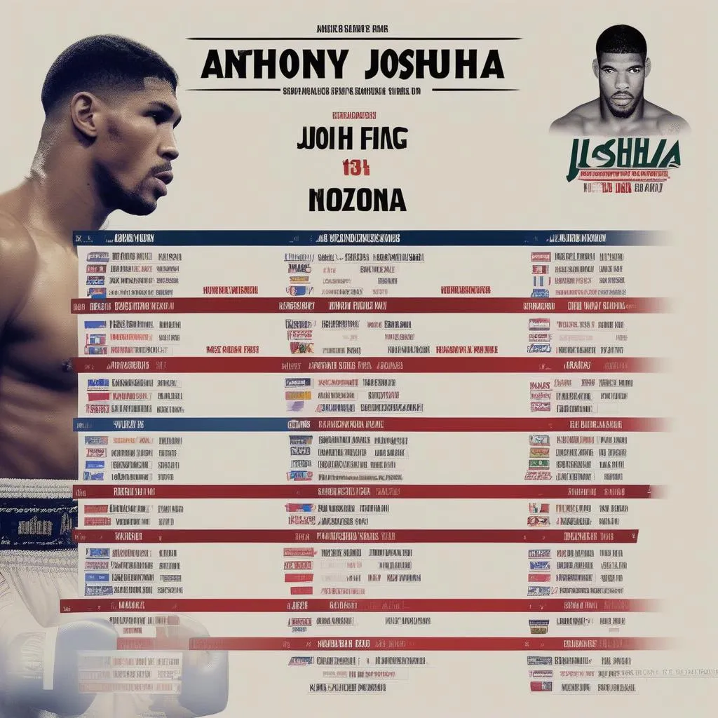 Lịch thi đấu của Anthony Joshua