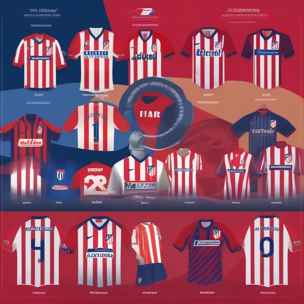 Áo đấu Atletico Madrid qua các thời kỳ