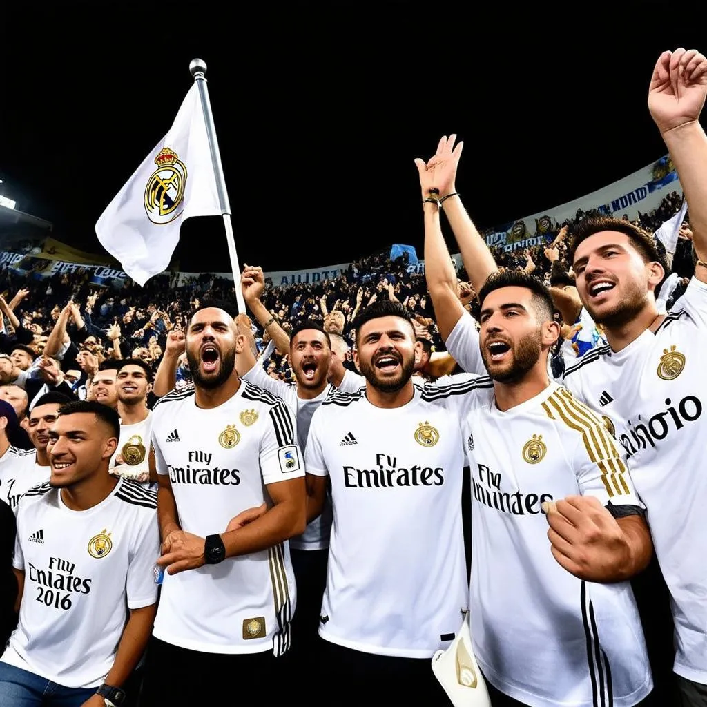 Cổ động viên Real Madrid mặc áo đấu 2016