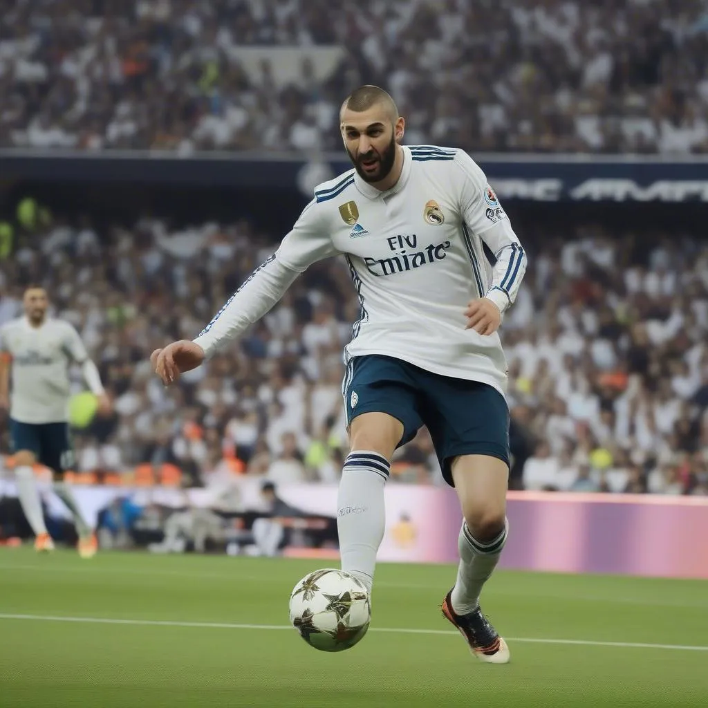 Pha bóng mở tỷ số của Karim Benzema