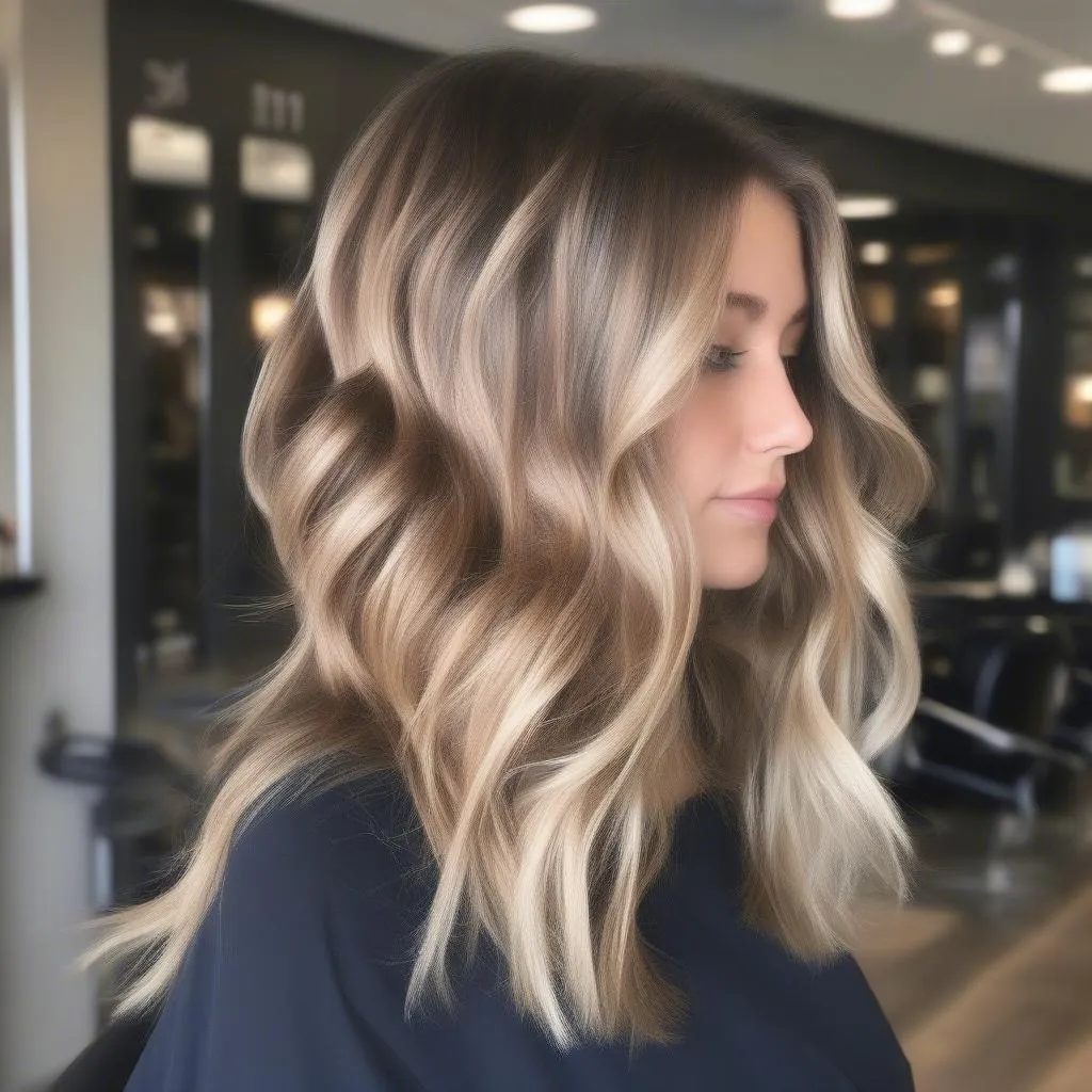 Kiểu tóc balayage full highlights mang phong cách kiểu Pháp