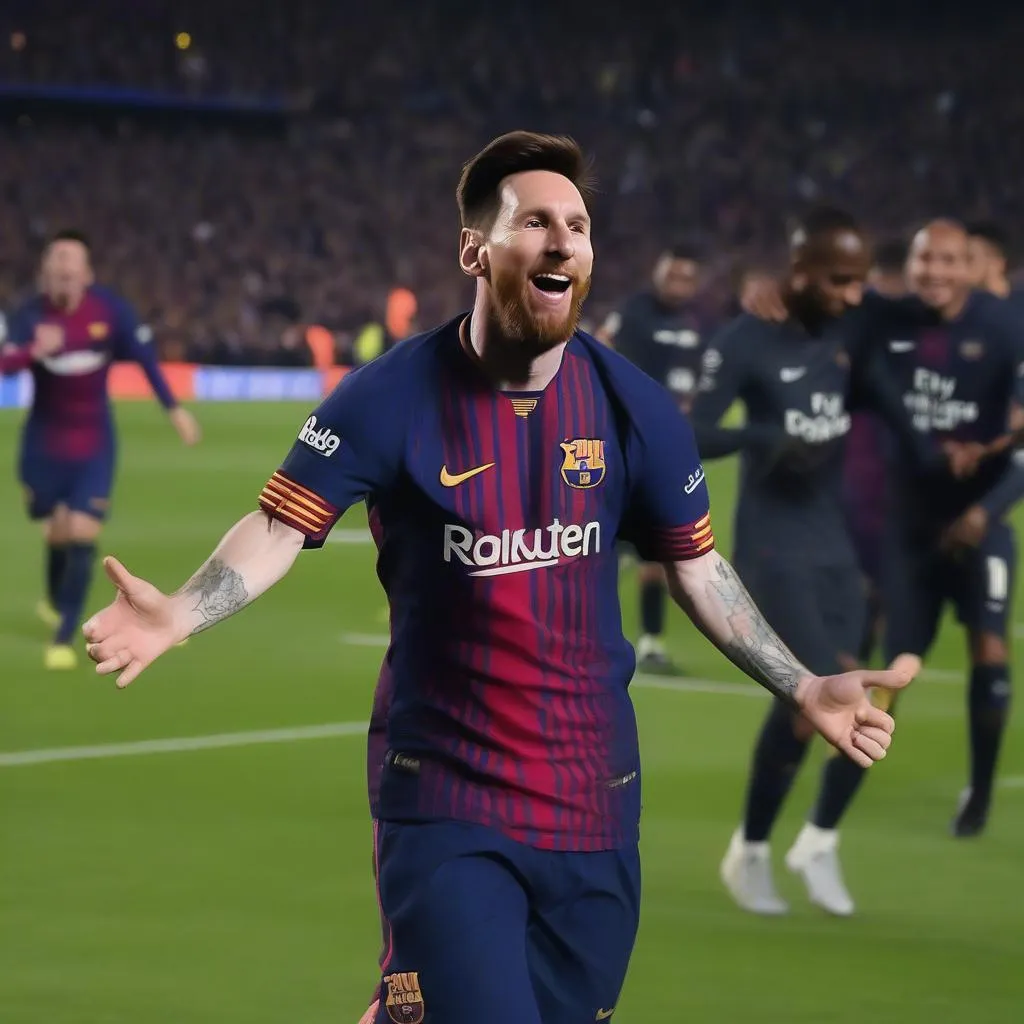 Lionel Messi ghi hat-trick trong trận đấu Barca vs PSG