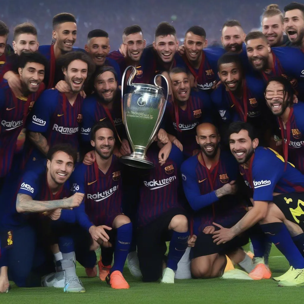 Barcelona winning the Champions League