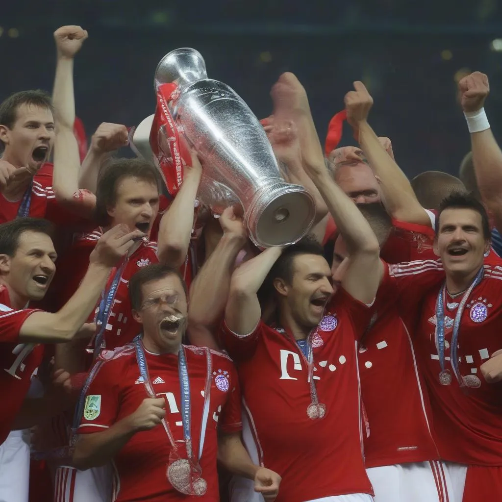 Hình ảnh Bayern Munich nâng cao cúp vô địch Champions League