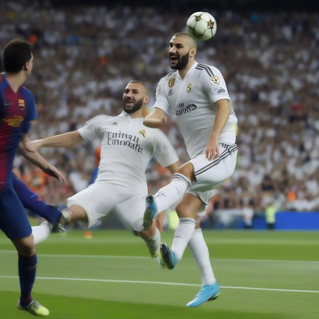 Pha lập công của Benzema trong trận đấu Real Madrid vs Barcelona