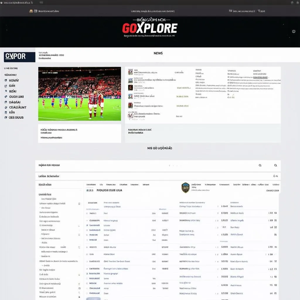 Trang web Bóng Đá GoXplore