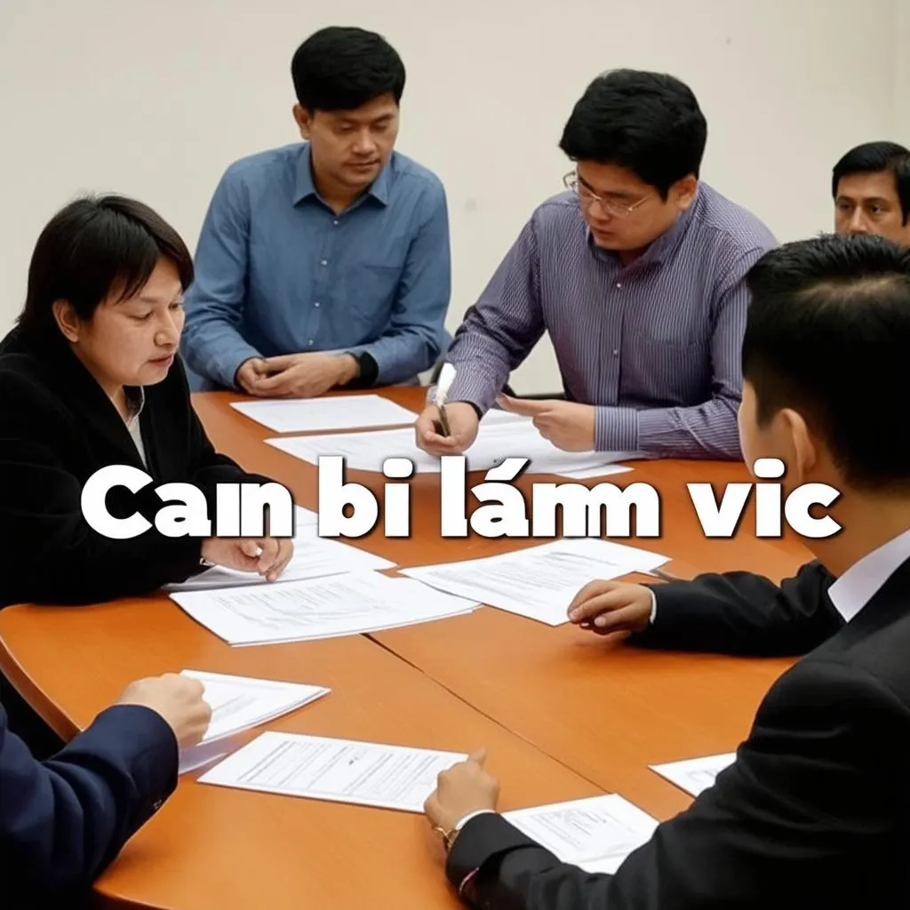 cán bộ làm việc