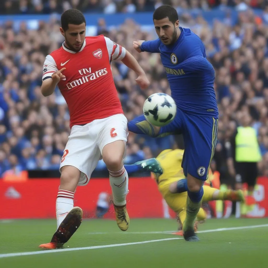 Bàn thắng đầu tiên của Hazard trong trận đấu Chelsea vs Arsenal 2014