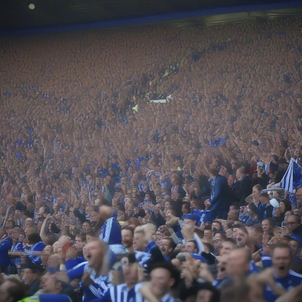 Chelsea and Middlesbrough fans at Stamford Bridge