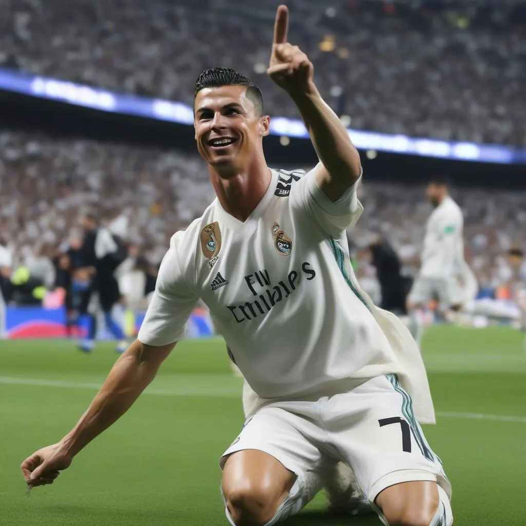 Cristiano Ronaldo celebrating Champions League victory