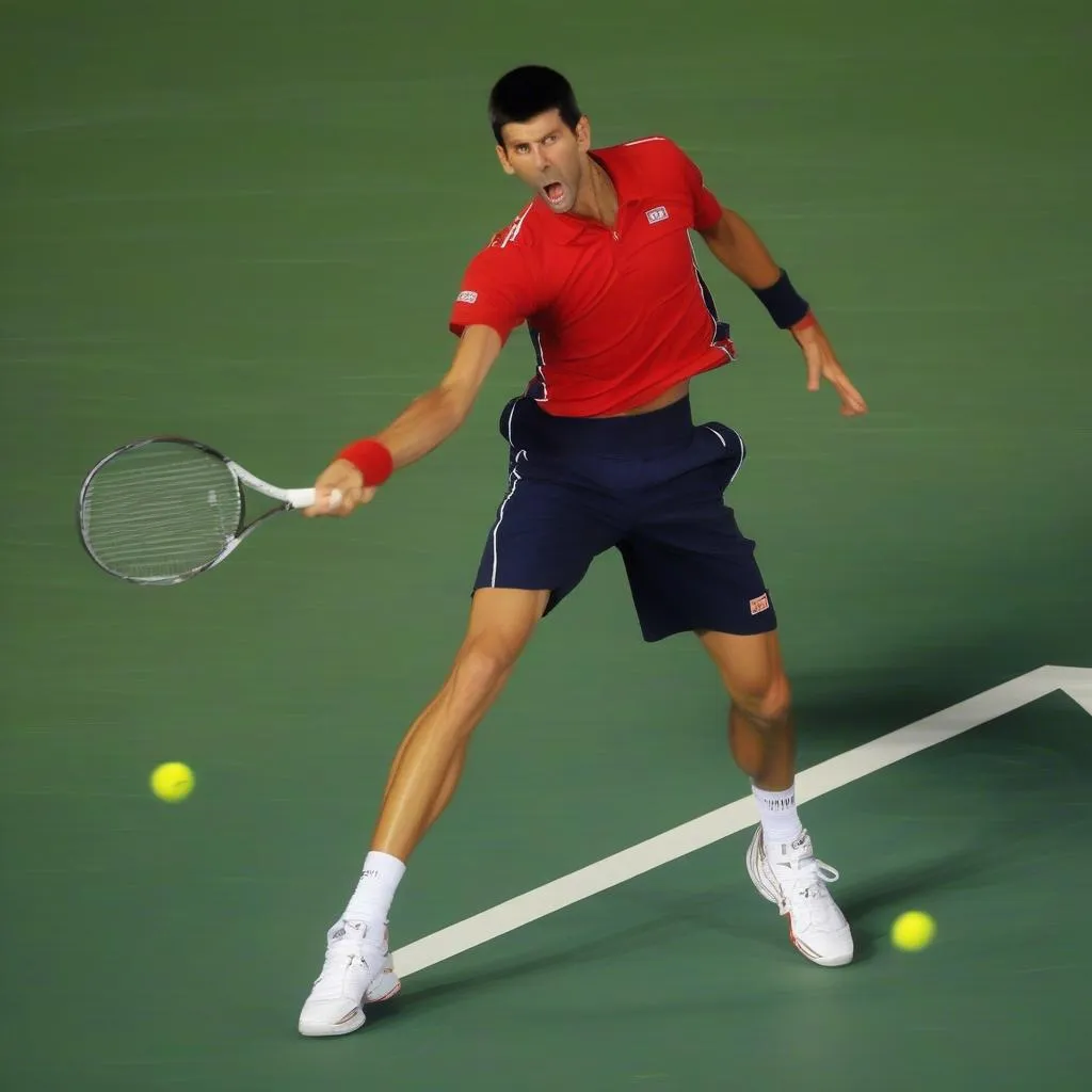 Pha đánh bóng kinh điển của Djokovic