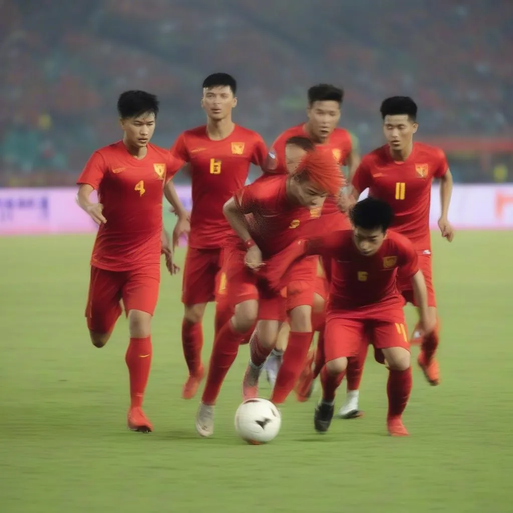 Đội tuyển Việt Nam thi đấu trong bộ trang phục đỏ rực rỡ tại AFF Cup 2018