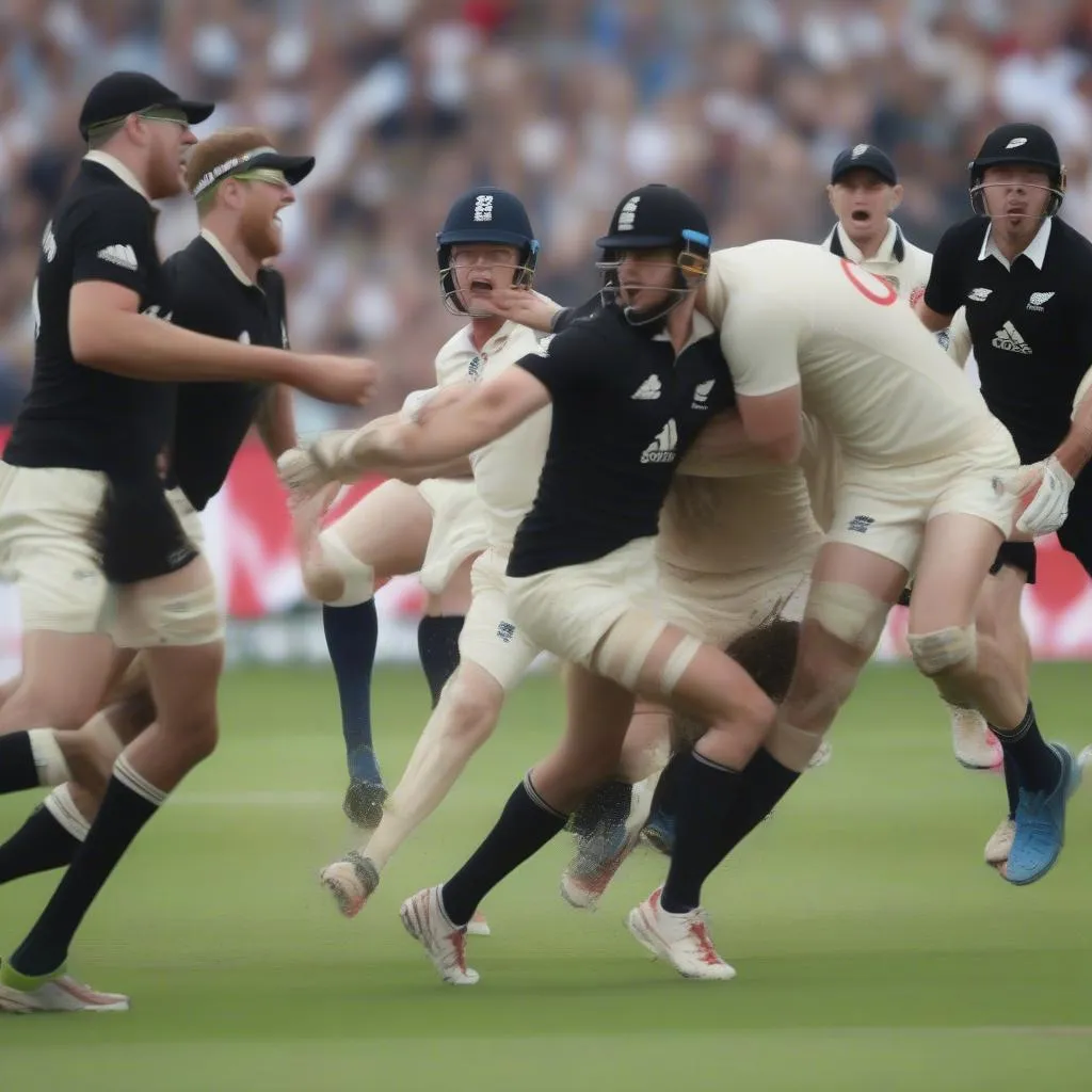 England và New Zealand trong trận đấu căng thẳng