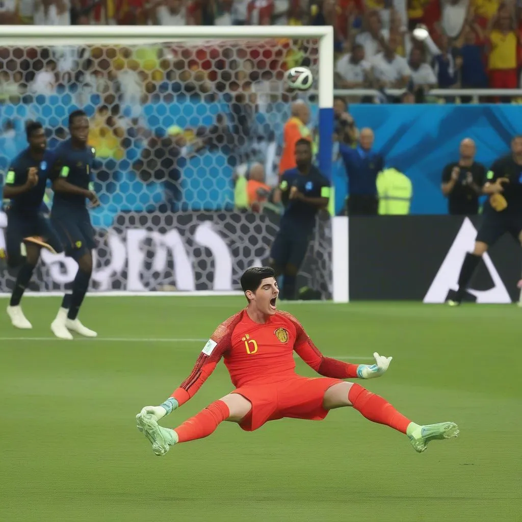 Pha cứu thua ấn tượng của Courtois tại World Cup 2018