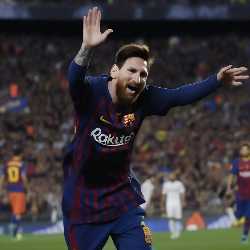 Messi ghi bàn vào lưới Real Madrid trong trận El Clasico