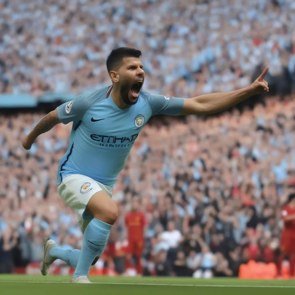 Sergio Agüero ghi bàn mở tỷ số cho Manchester City