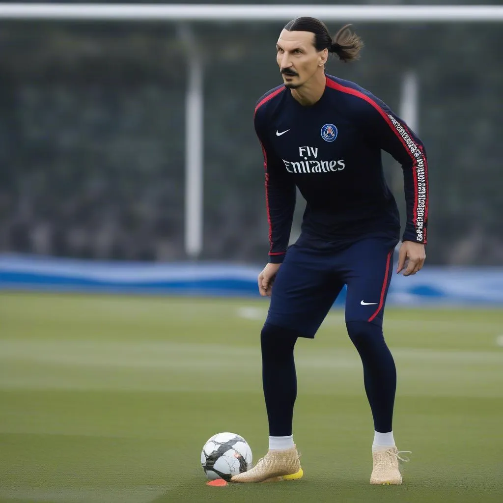 Hình nền Zlatan Ibrahimovic tập luyện cùng PSG