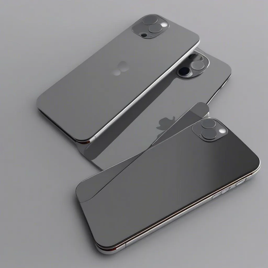 iPhone 12 concept with a sleek and elegant design, showcasing a high-quality finish with a glass back for a premium look and enhanced scratch resistance.