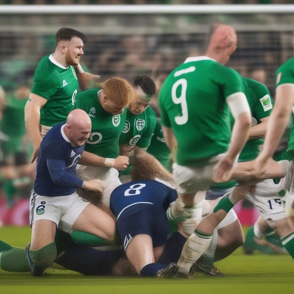 Hình ảnh nổi bật trận đấu giữa Ireland và Scotland năm 2023