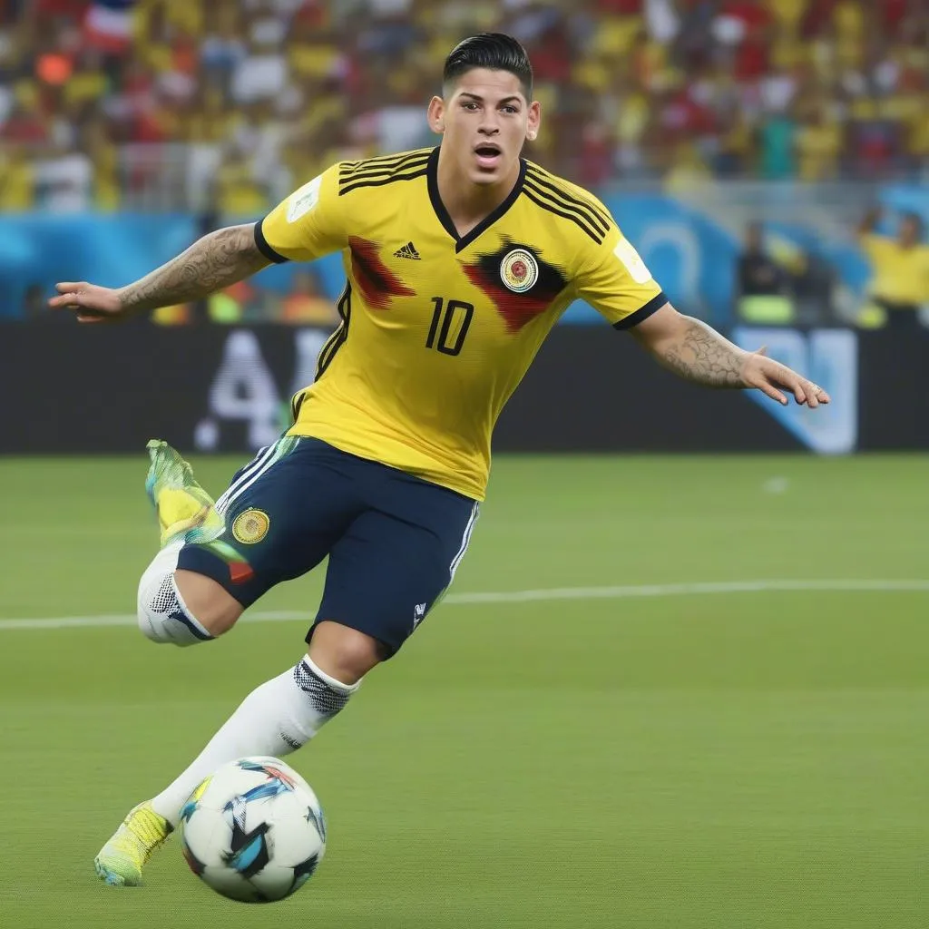 James Rodríguez, cầu thủ người Colombia, đã tỏa sáng rực rỡ trong World Cup 2014