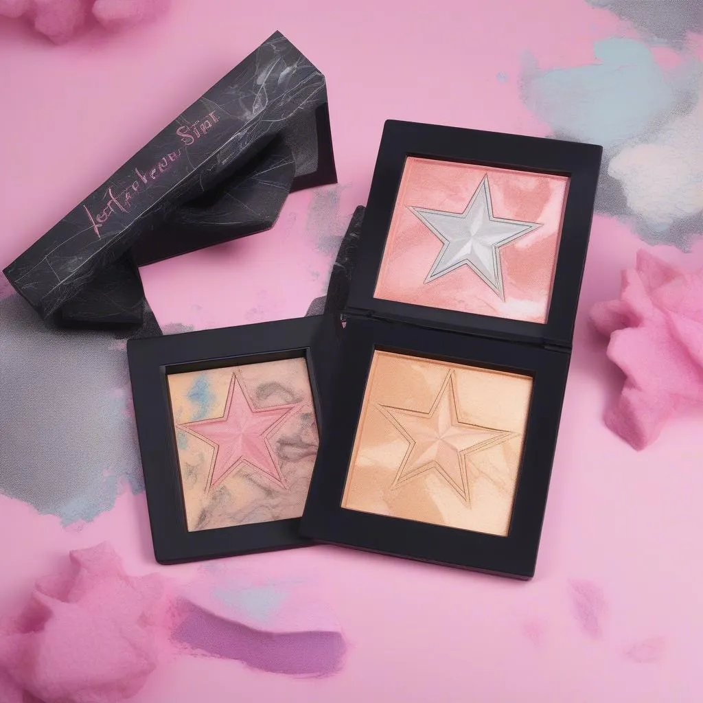 Jeffree Star Highlighter packaging, showcasing the sleek design and unique color palette.