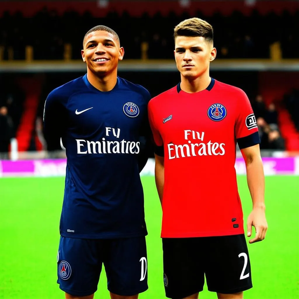 Kylian Mbappe and Martin Terrier