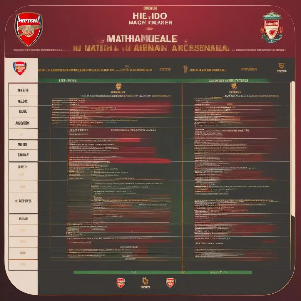 Lịch Thi Đấu MU Arsenal