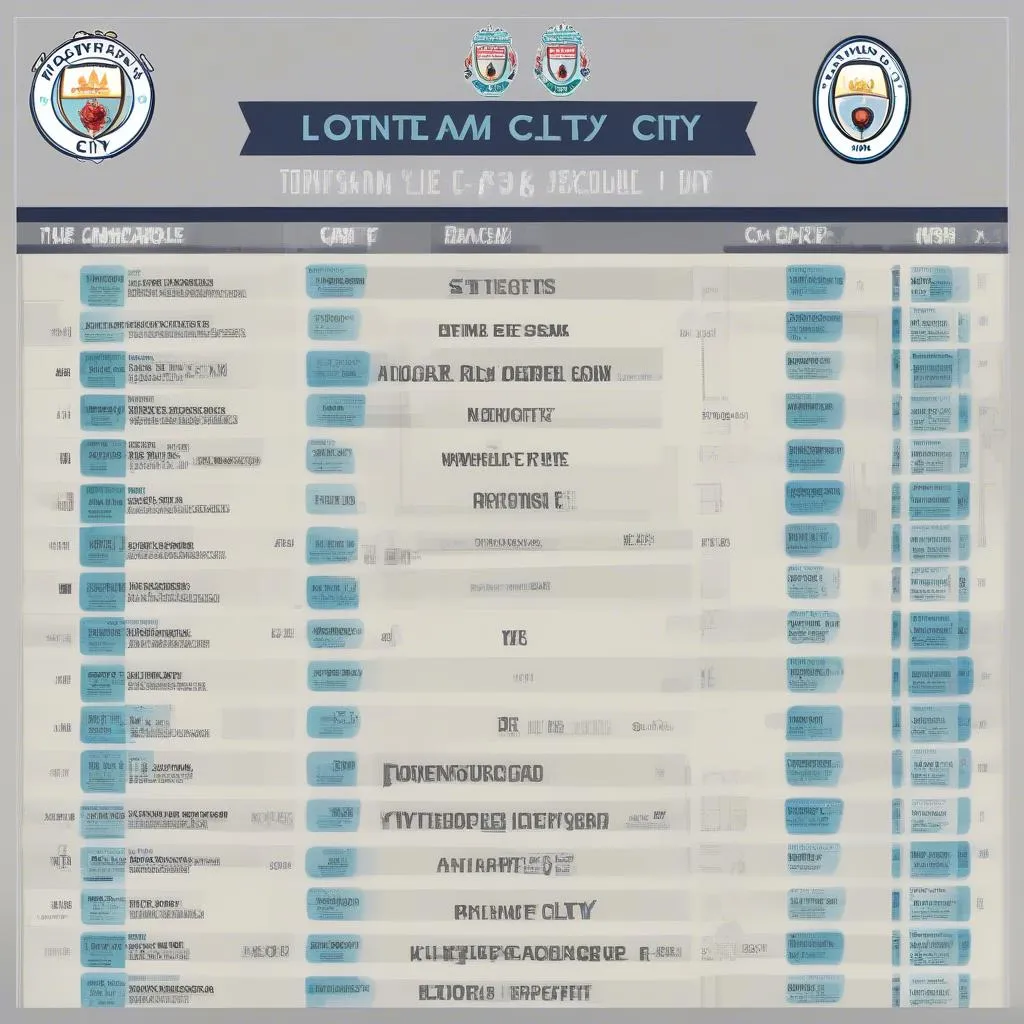 Lịch thi đấu Tottenham vs Man City