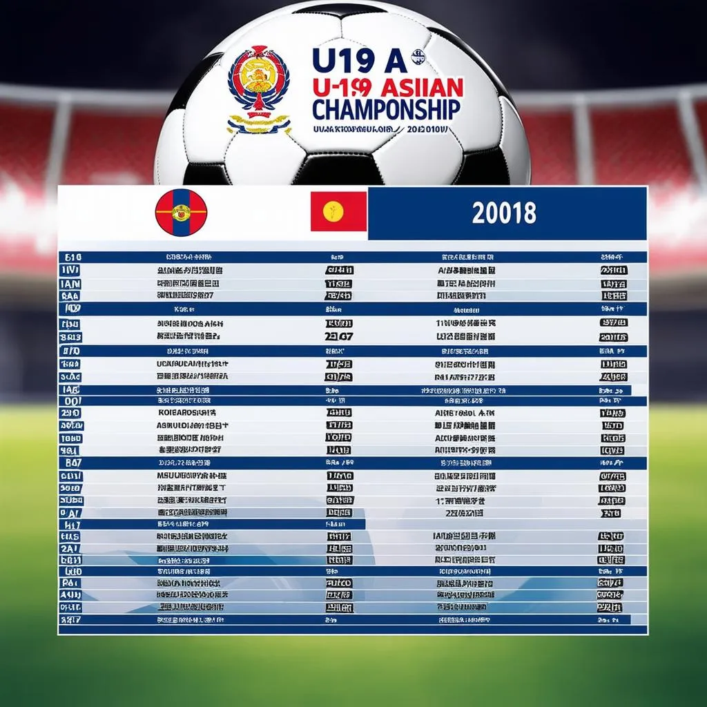 Lịch thi đấu U19 châu Á