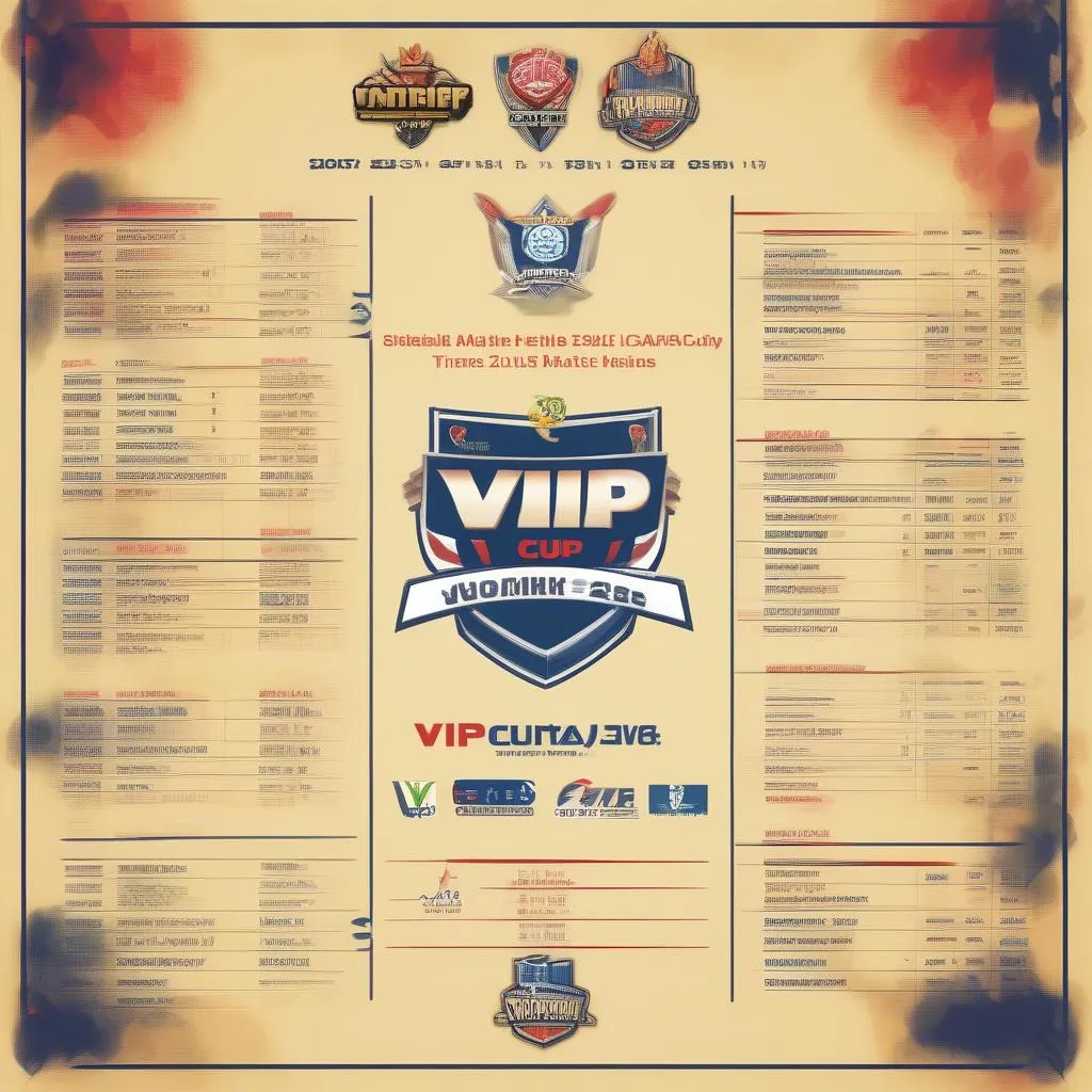 Lịch thi đấu chi tiết VIP Cup