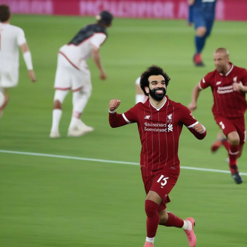 Mohamed Salah ghi bàn trong trận Liverpool vs Salzburg