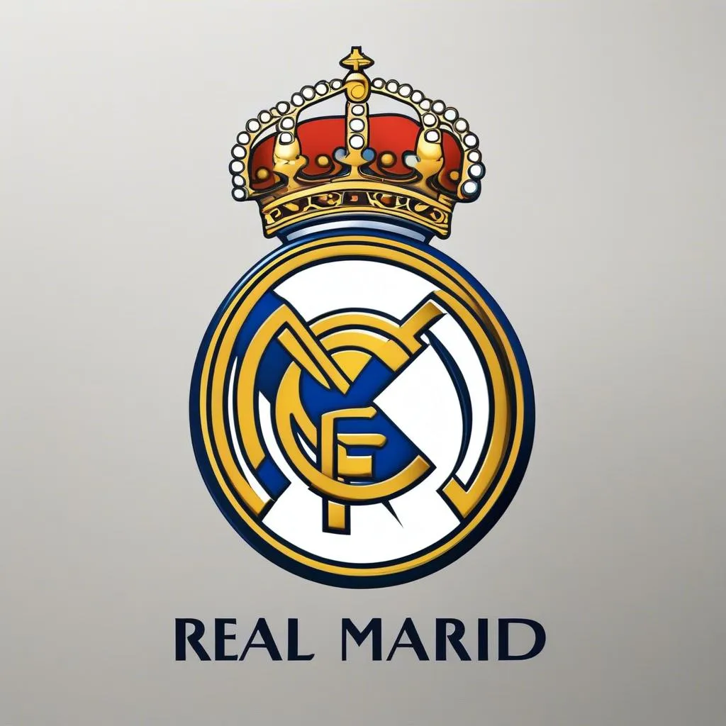 Logo Real Madrid với hình ảnh vương miện và chữ Real Madrid