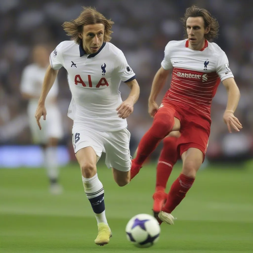 Luka Modric kiến tạo cho Gareth Bale ghi bàn trong trận đấu với Liverpool