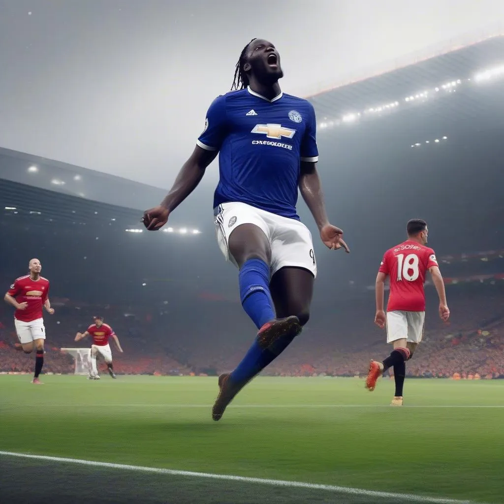 Lukaku ghi bàn vào lưới Manchester United