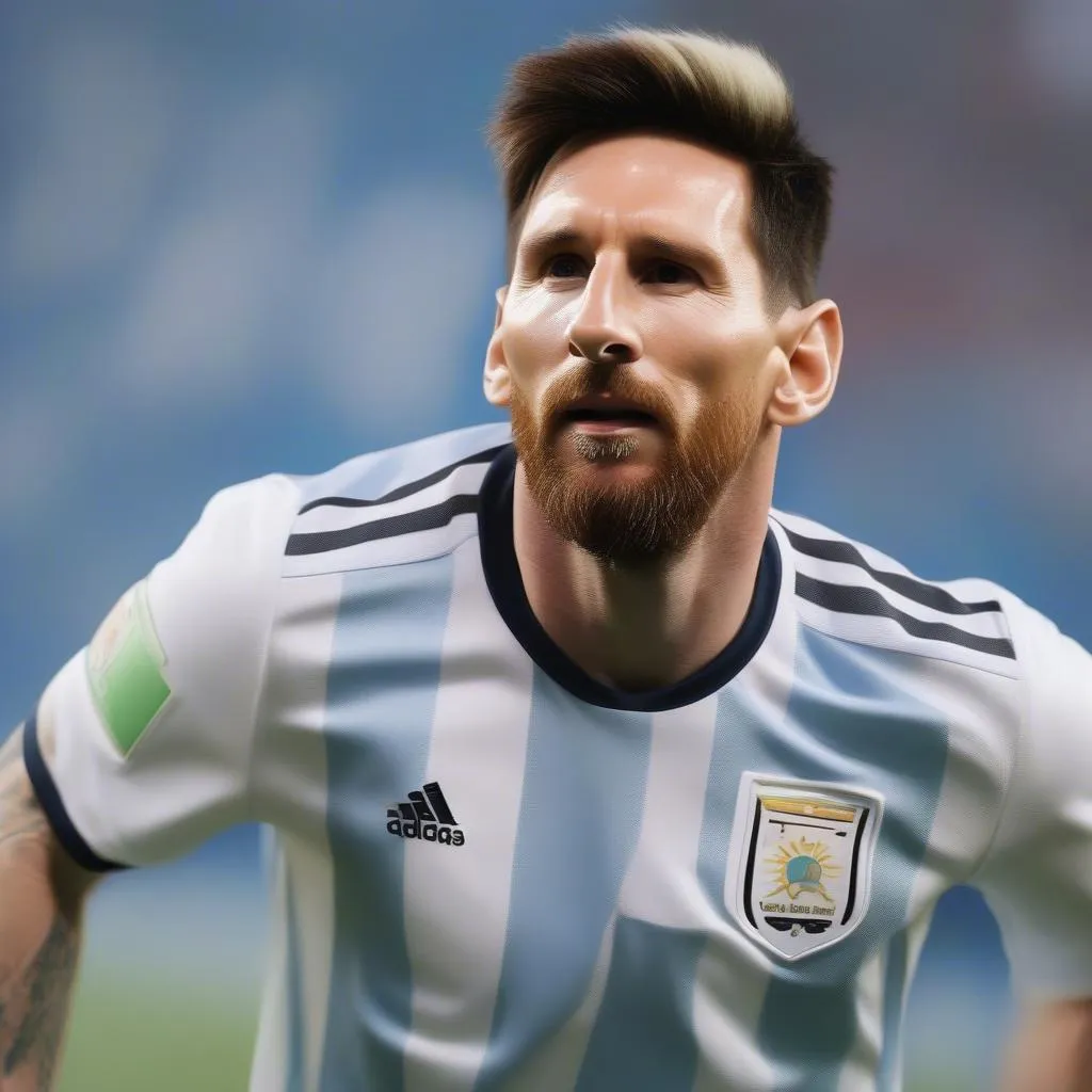 Messi mặc áo đấu Argentina World Cup 2018