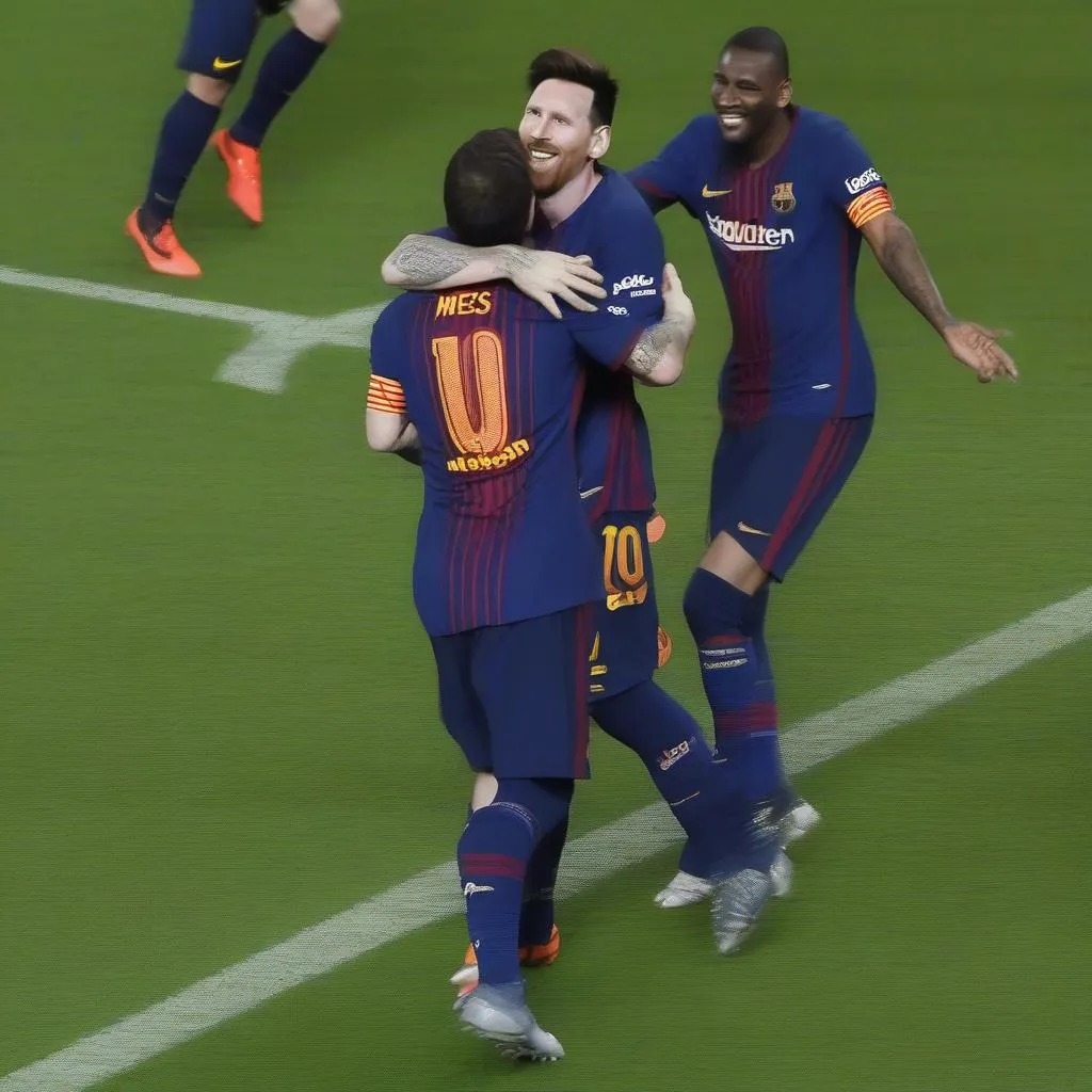 Messi celebrates his goal