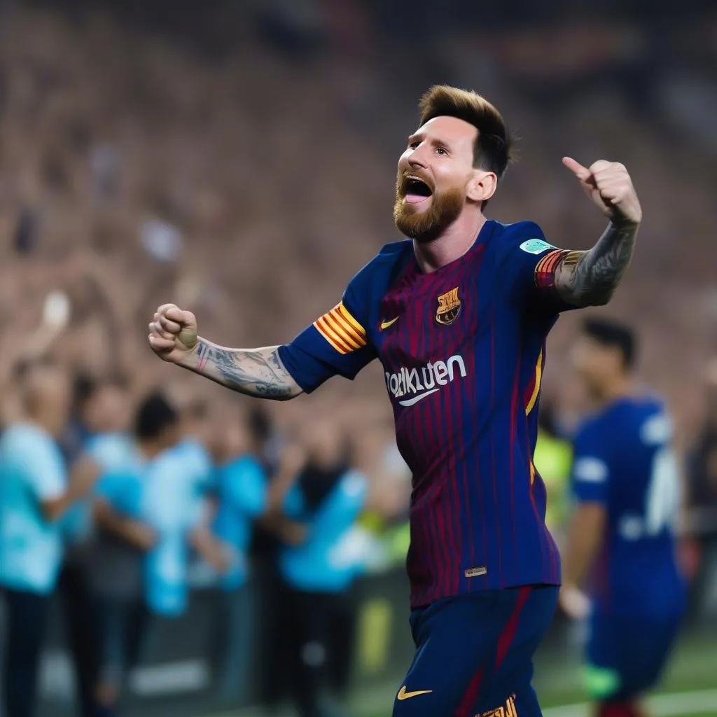 Messi celebrating a goal