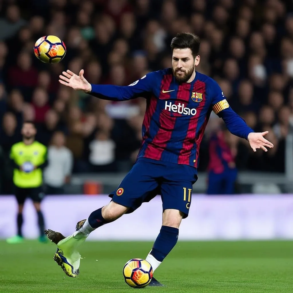 Messi tâng bóng nhanh nhạy