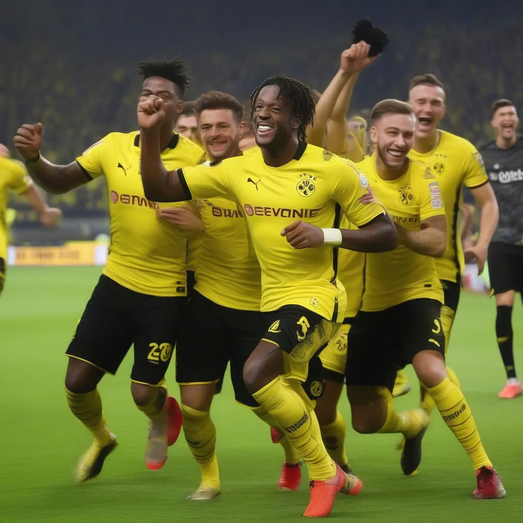 Michy Batshuayi Dortmund Highlights: Goal Celebration With Teammates