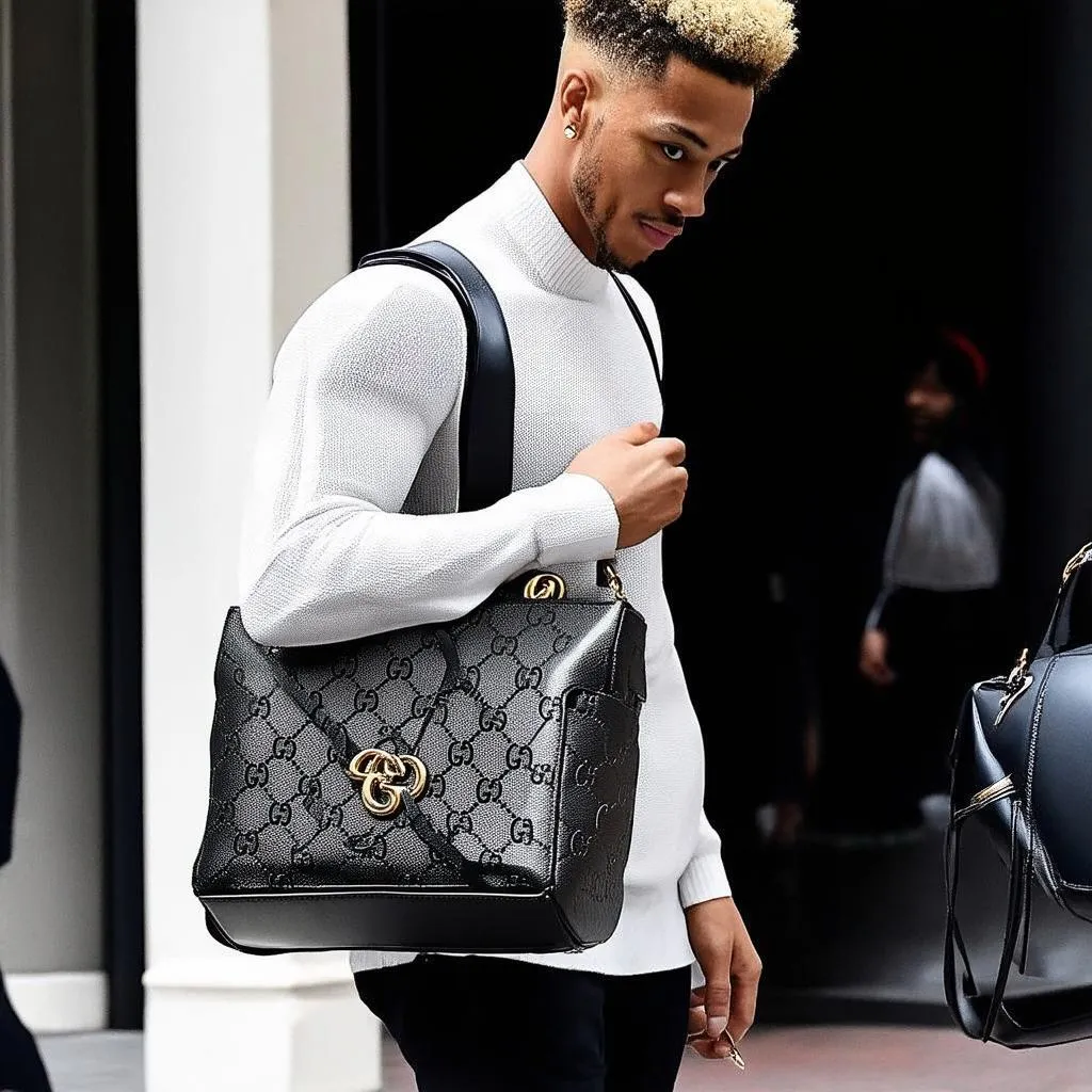 Neymar sử dụng túi Gucci