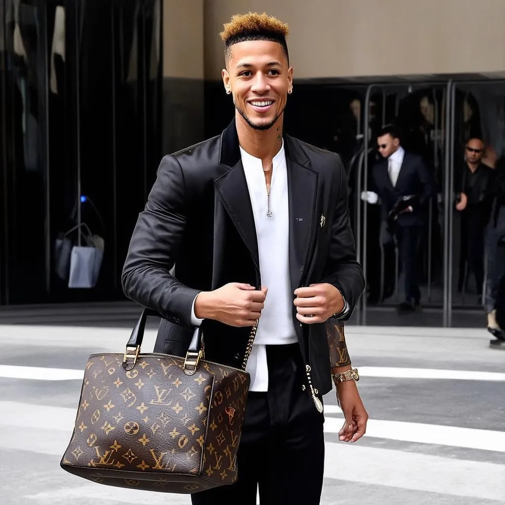 Neymar sử dụng túi Louis Vuitton