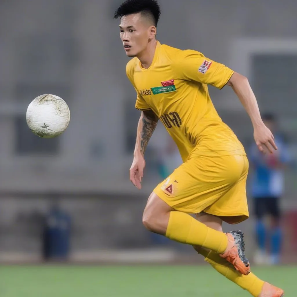 Quang Hải trong màu áo Pau FC