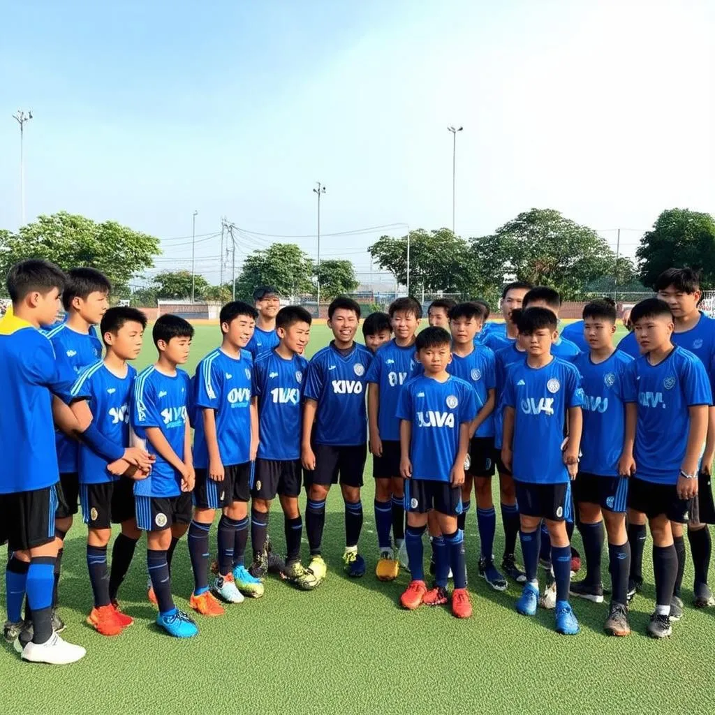 Quang Phong RC teaching young footballers