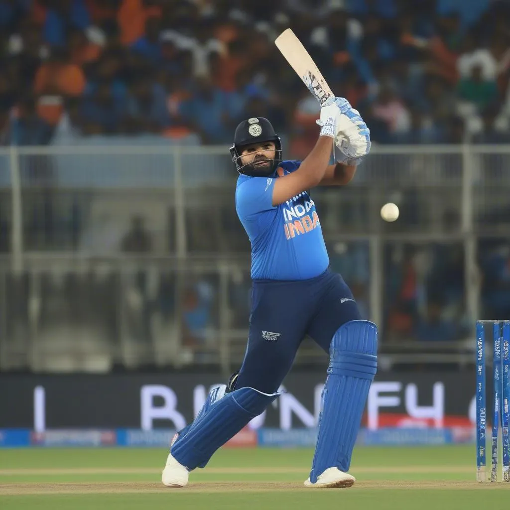 Pha đánh bóng uy lực của Rohit Sharma trong trận đấu Ấn Độ vs New Zealand 2nd T20 2019